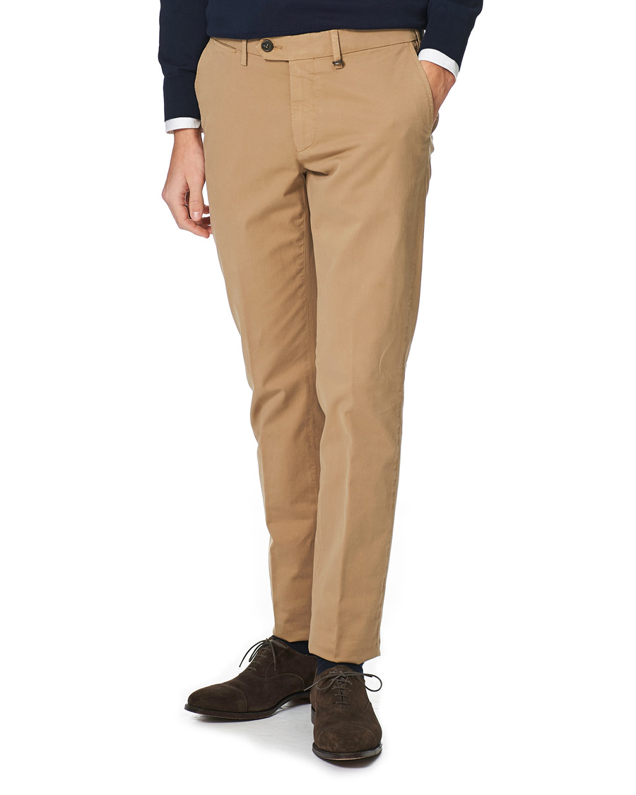 Herre | Bukser | Canali | Cotton Stretch Chinos Khaki