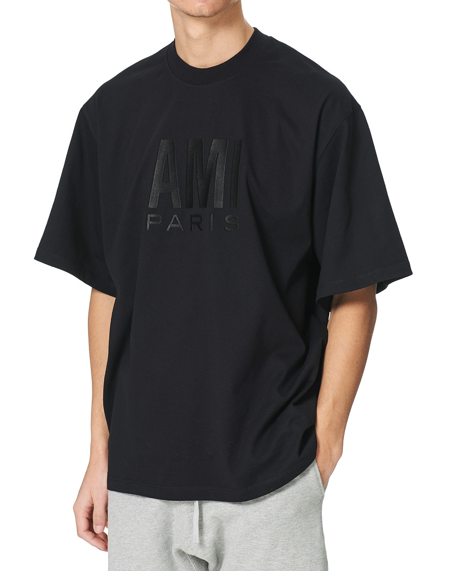Herre | T-Shirts | AMI | Oversize Logo Tee Black