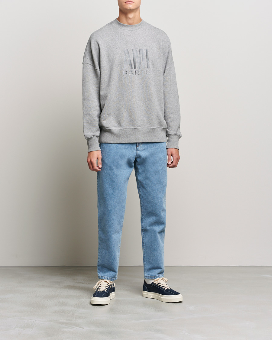 Herre | Trøjer | AMI | Oversize Logo Sweatshirt Heather Grey