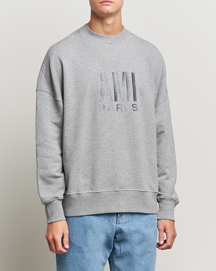 Herre | Trøjer | AMI | Oversize Logo Sweatshirt Heather Grey