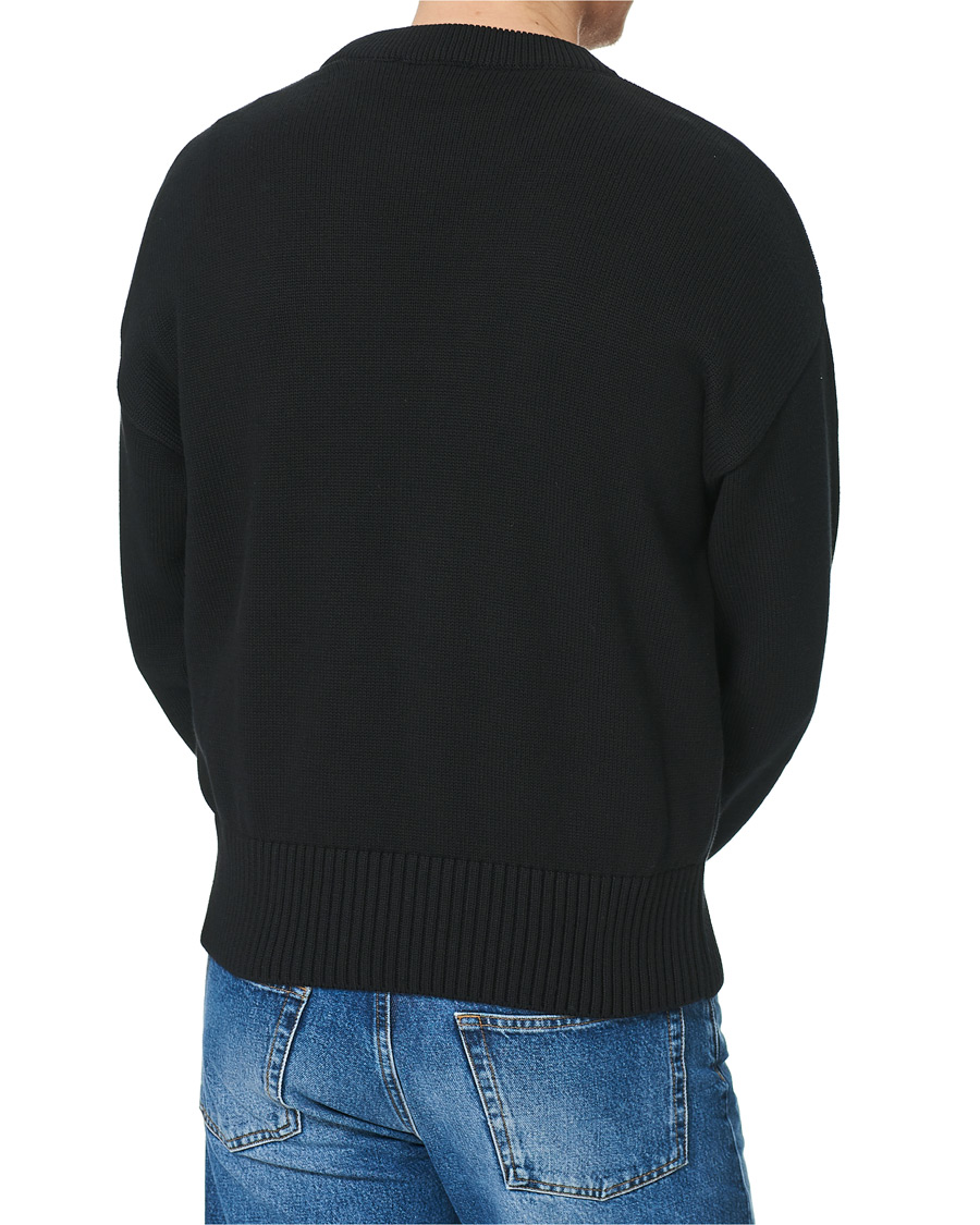 Herre | Trøjer | AMI | Big Heart Knitted Crew Neck Black