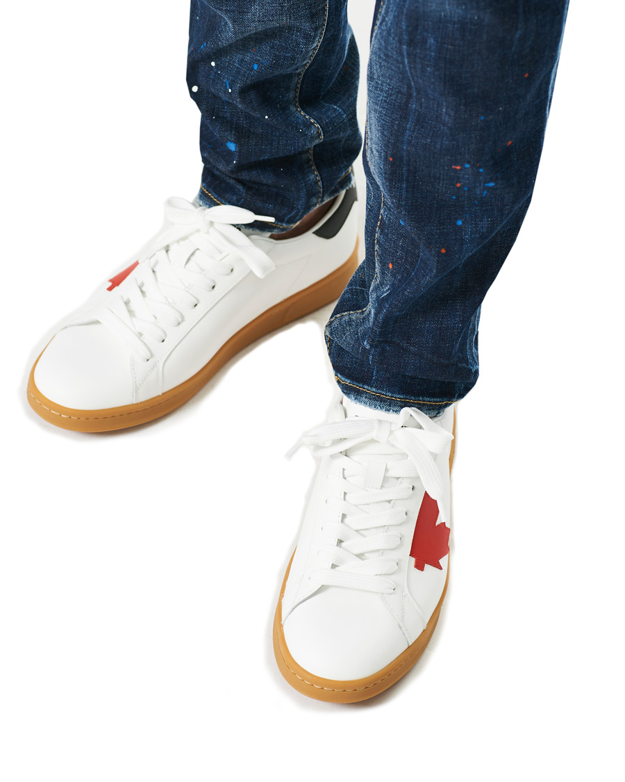 Herre | Dsquared2 Leaf Boxer Sneaker White | Dsquared2 | Leaf Boxer Sneaker White