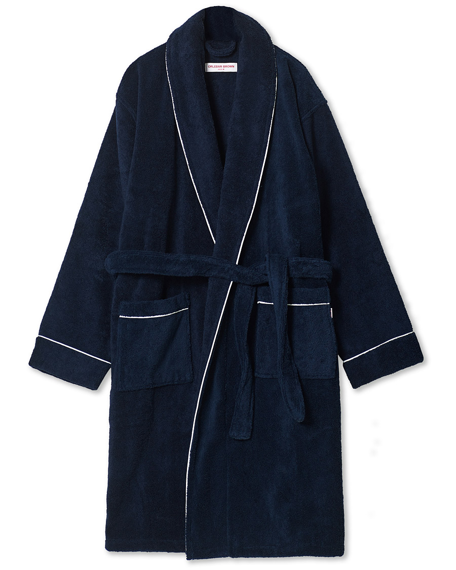 Herre | Pyjamas & Morgenkåber | Orlebar Brown | Elroy Piped Cotton Robe Navy