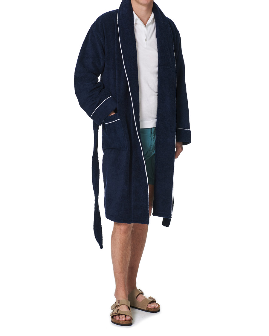 Herre | Pyjamas & Morgenkåber | Orlebar Brown | Elroy Piped Cotton Robe Navy