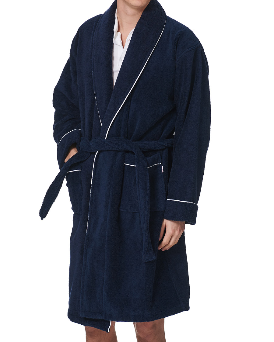 Herre | Pyjamas & Morgenkåber | Orlebar Brown | Elroy Piped Cotton Robe Navy