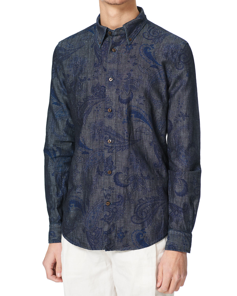 Herre | Skjorter | Etro | Paisley Denim Shirt Indigo