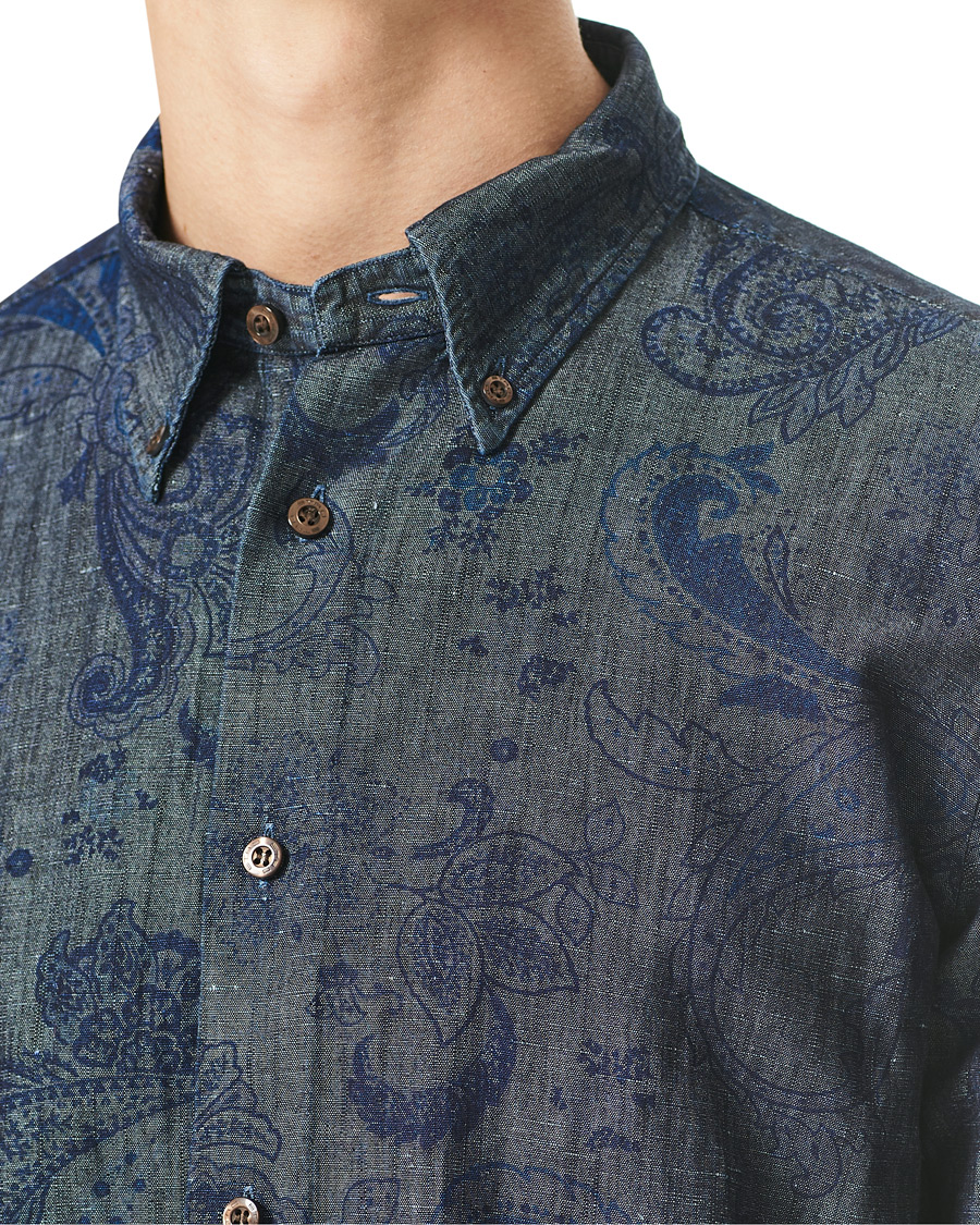Herre | Skjorter | Etro | Paisley Denim Shirt Indigo