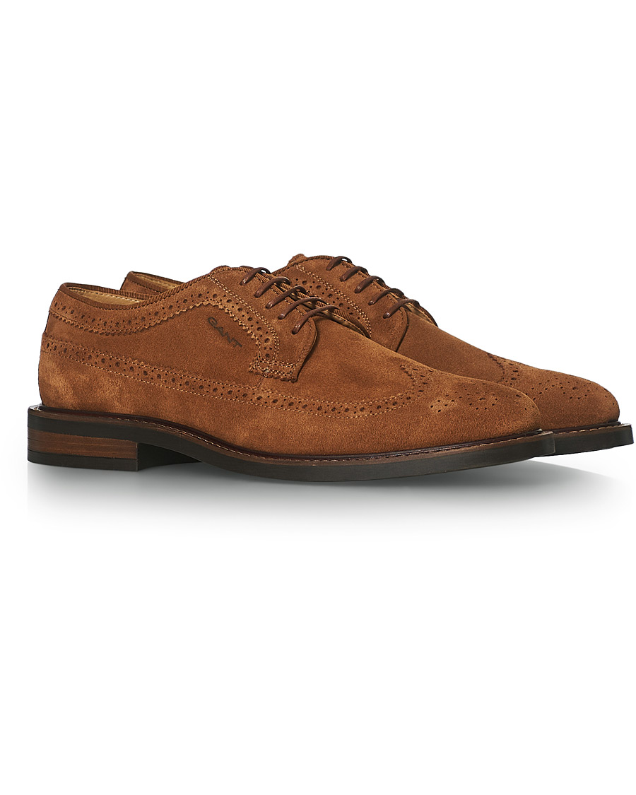 Herre | GANT St Akron Brouge Derby Cognac Suede | GANT | St Akron Brouge Derby Cognac Suede