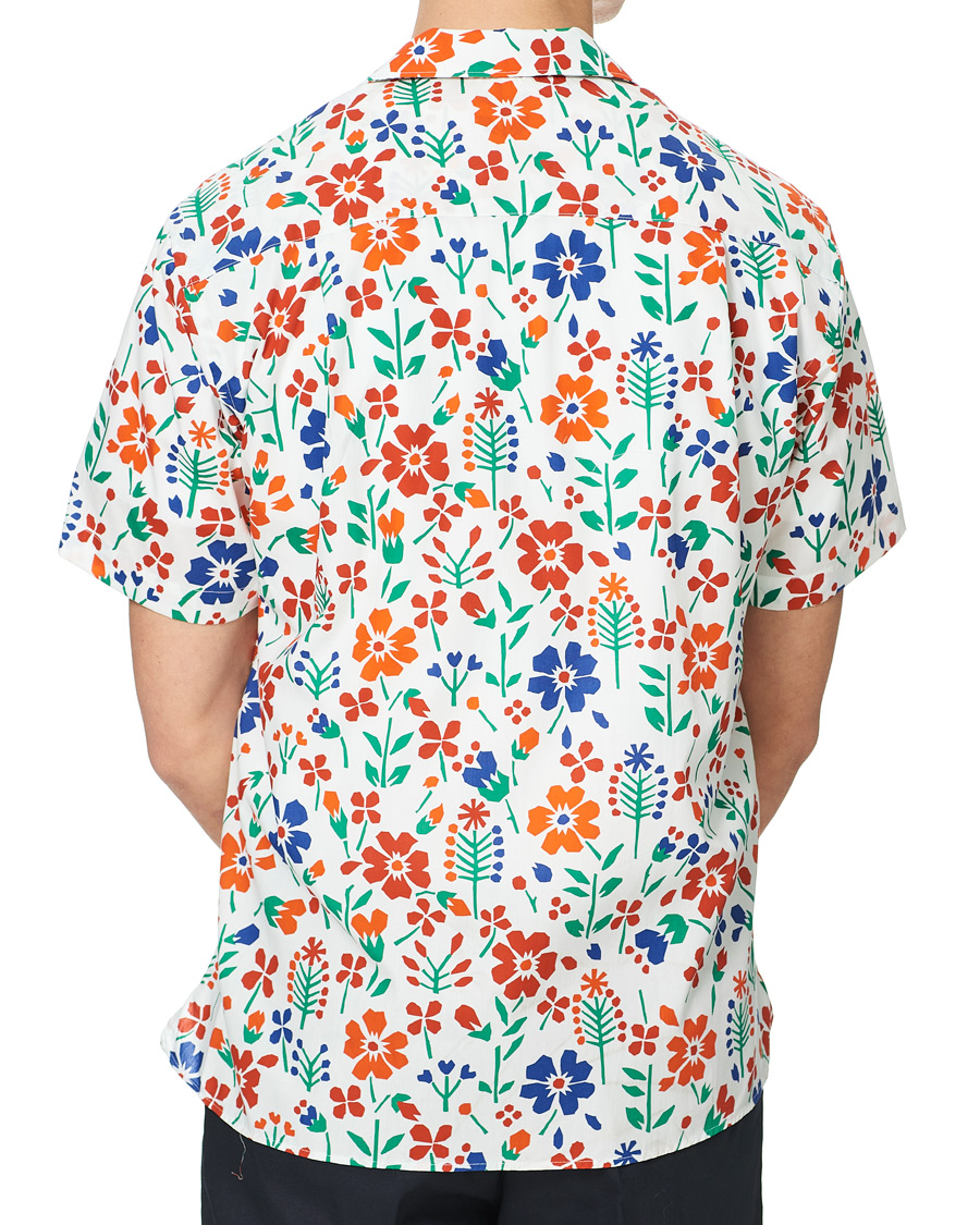 Herre | Skjorter | Gitman Vintage | Flores Camp Collar Shirt White/Orange