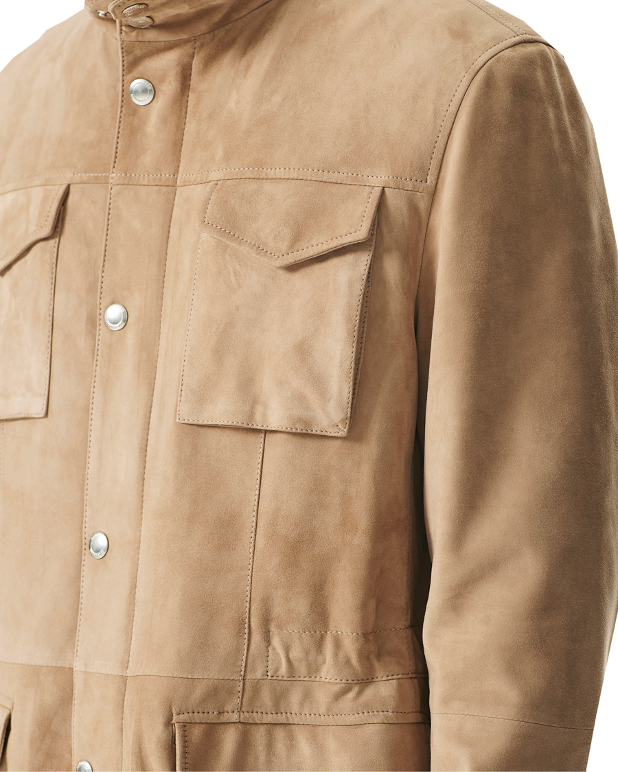 Herre | Jakker | Brunello Cucinelli | Suede Field Jacket Beige