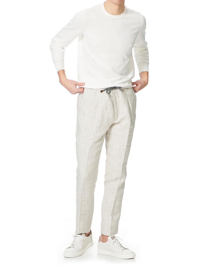 Herre | Trøjer | Brunello Cucinelli | Contrast Collar Crew Neck Sweater Panama
