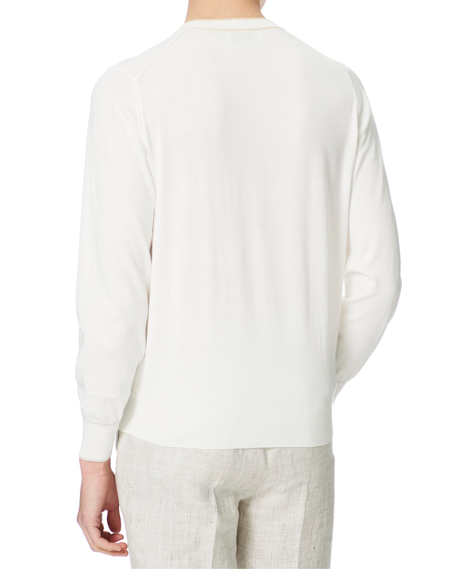 Herre | Trøjer | Brunello Cucinelli | Contrast Collar Crew Neck Sweater Panama