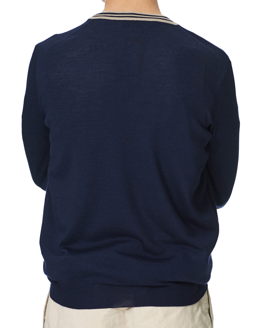 Herre | Trøjer | Brunello Cucinelli | Cashmere/Wool Tennis Sweater Navy