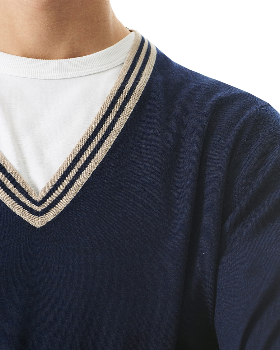 Herre | Trøjer | Brunello Cucinelli | Cashmere/Wool Tennis Sweater Navy