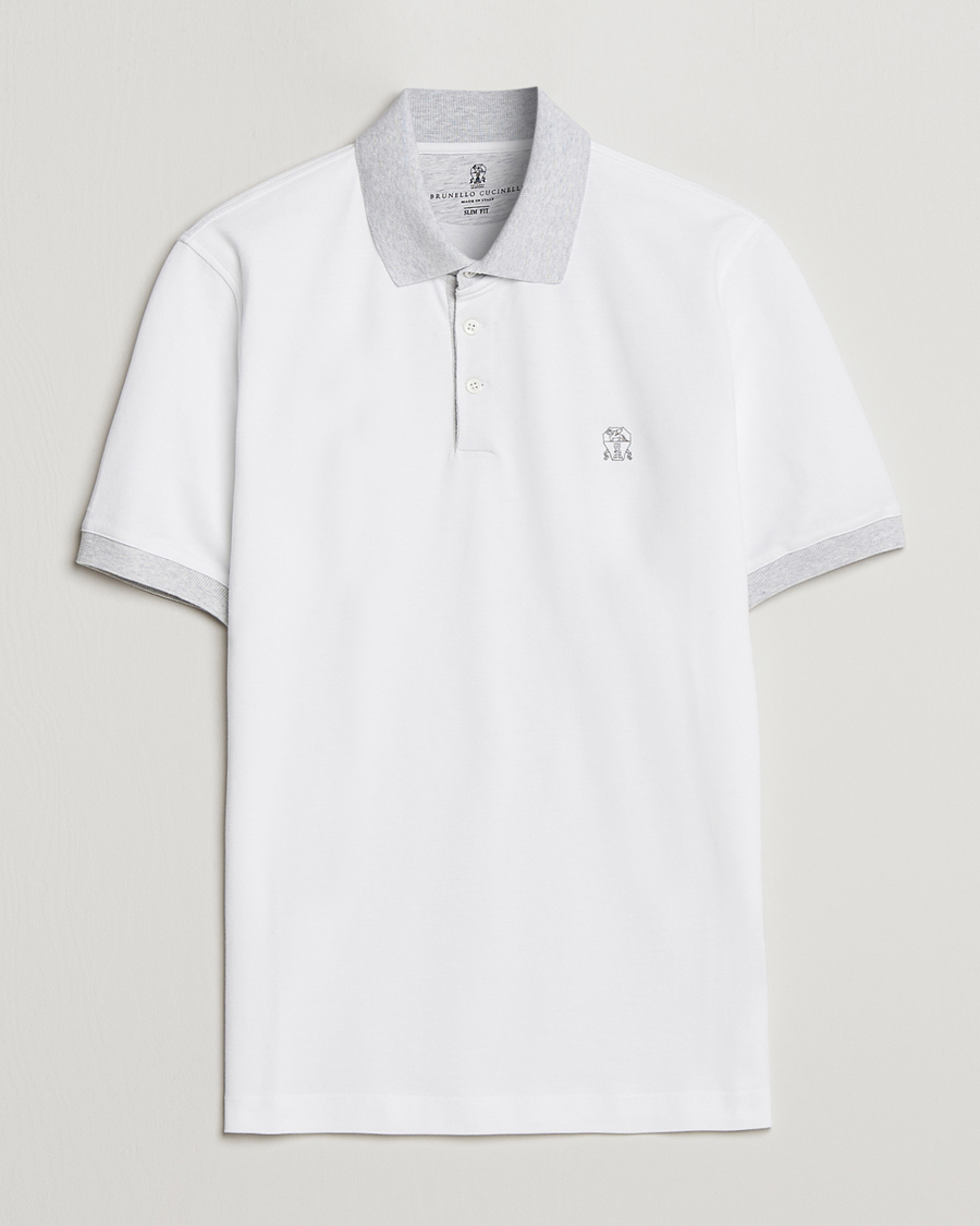 Herre | Polotrøjer | Brunello Cucinelli | Short Sleeve Polo Piquet White