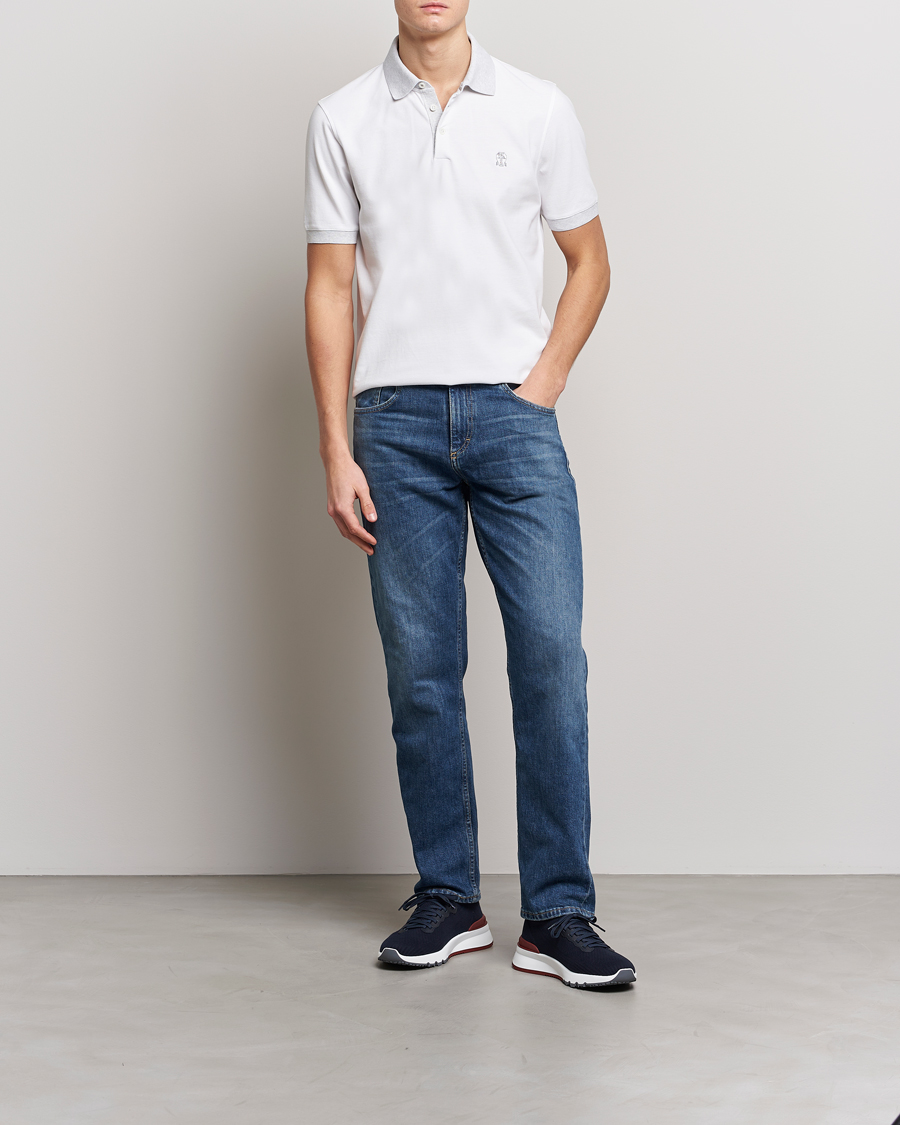 Herre | Polotrøjer | Brunello Cucinelli | Short Sleeve Polo Piquet White