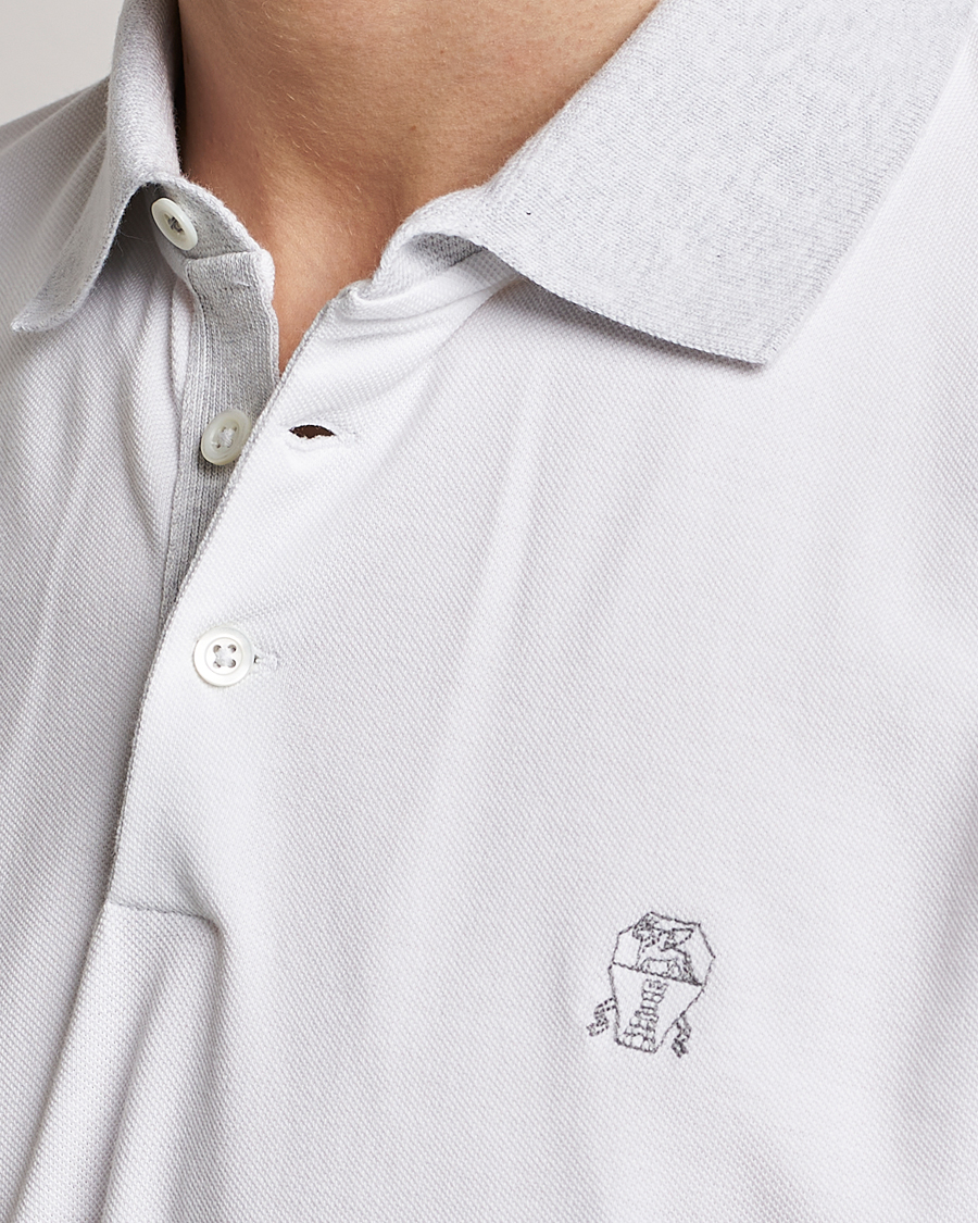 Herre | Polotrøjer | Brunello Cucinelli | Short Sleeve Polo Piquet White