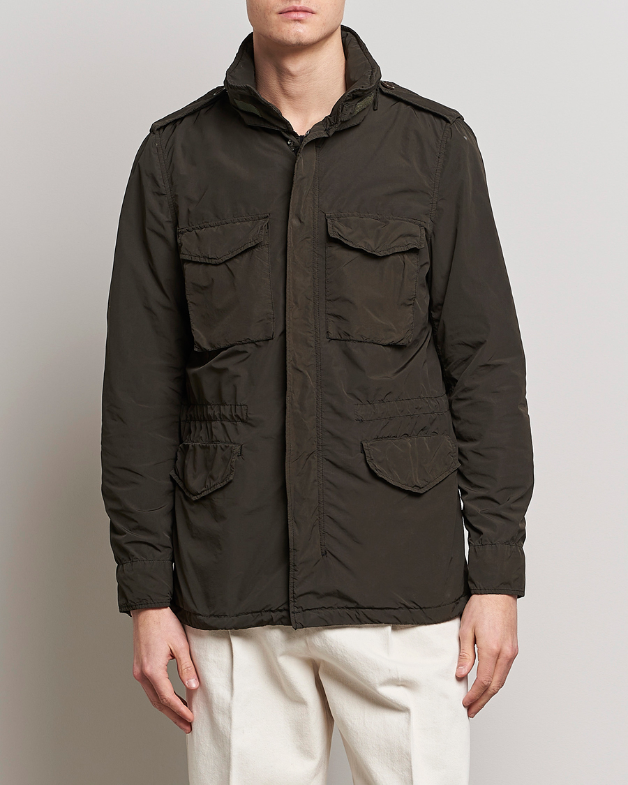 Herre | Italian Department | Aspesi | Giubotto Garment Dyed Field Jacket Dark Military