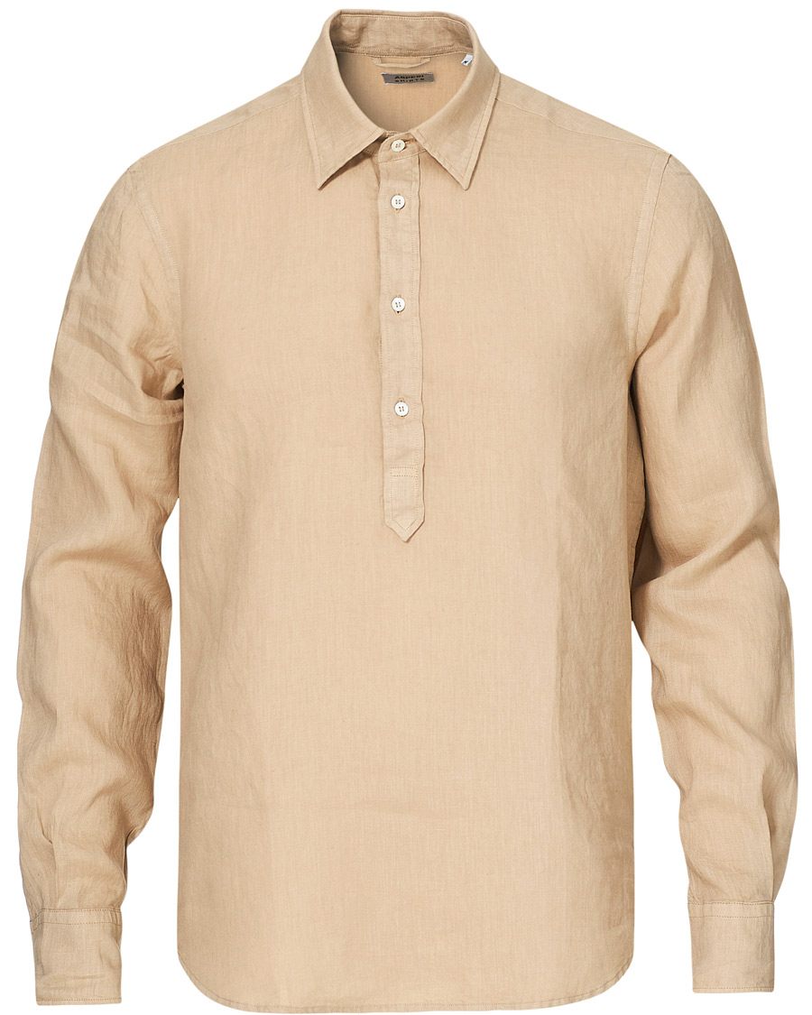 Herre | Skjorter | Aspesi | Popover Linen Shirt Beige