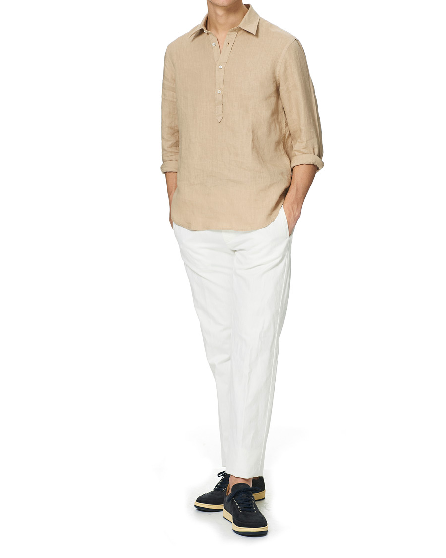 Herre | Skjorter | Aspesi | Popover Linen Shirt Beige