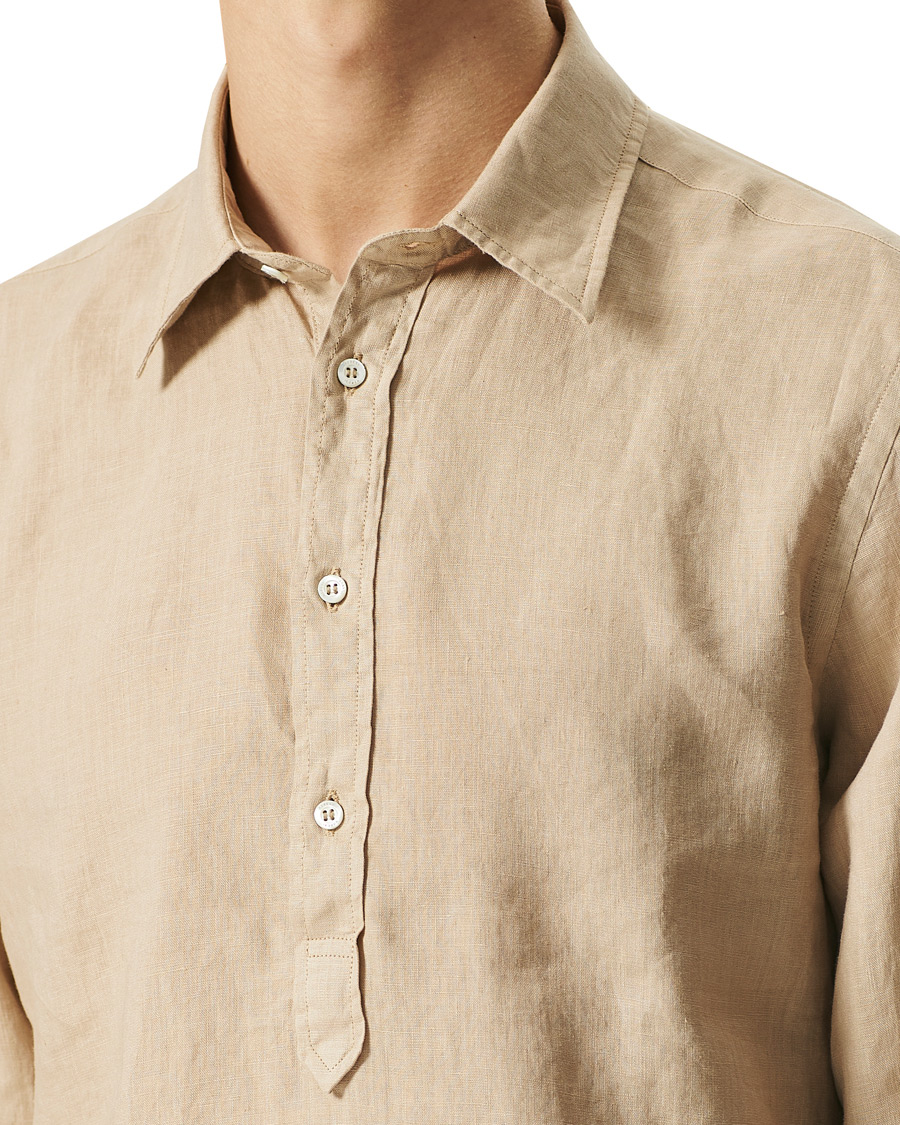 Herre | Skjorter | Aspesi | Popover Linen Shirt Beige