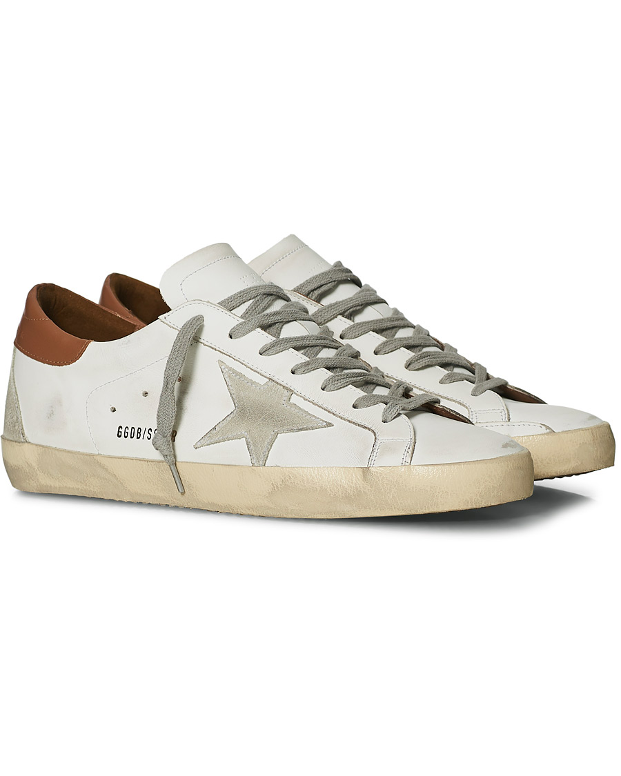 Herre | Golden Goose Deluxe Brand Super-Star Sneakers White/Brown | Golden Goose | Deluxe Brand Super-Star Sneakers White/Brown