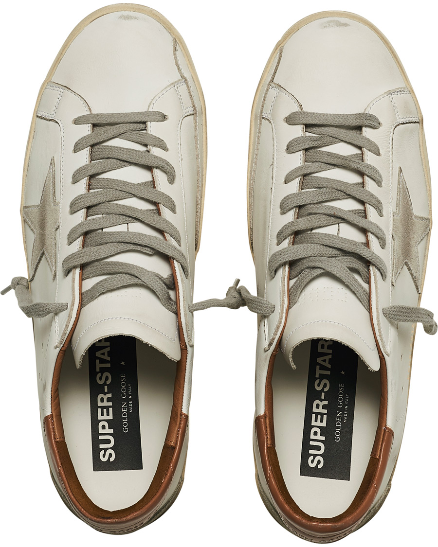 Herre | Golden Goose Deluxe Brand Super-Star Sneakers White/Brown | Golden Goose | Deluxe Brand Super-Star Sneakers White/Brown