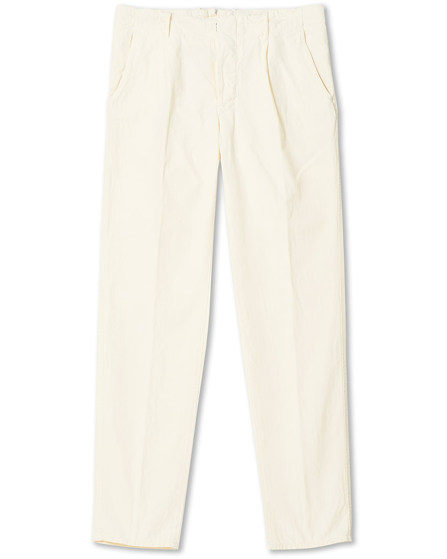 Herre |  | Incotex | Tapered Fit Cotton Trousers Off White