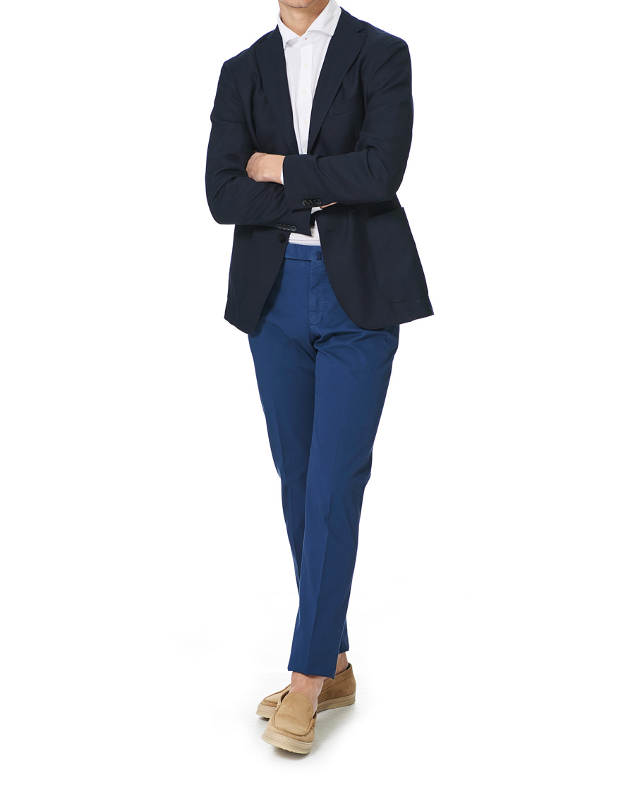 Herre | Bukser | Incotex | Slim Fit Comfort Chinos Royal Blue