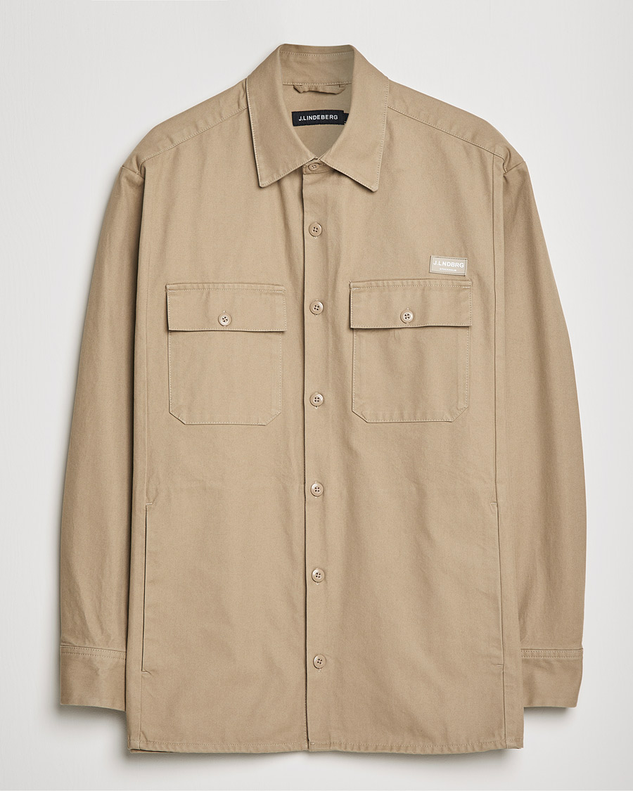 Herre | Skjorter | J.Lindeberg | Daze Twill Overshirt Batique Khaki