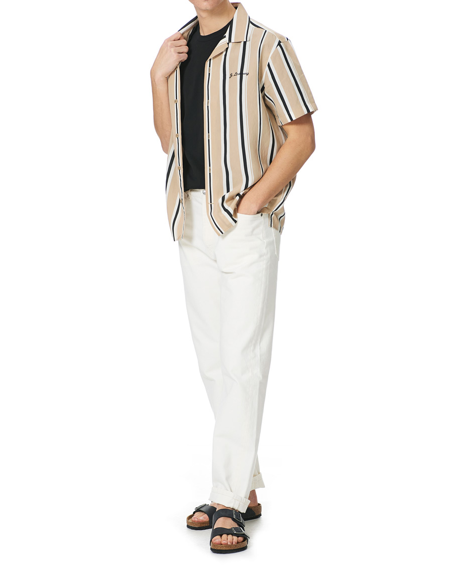 Herre | Skjorter | J.Lindeberg | Elio Striped Resort Shirtt Batique Khaki