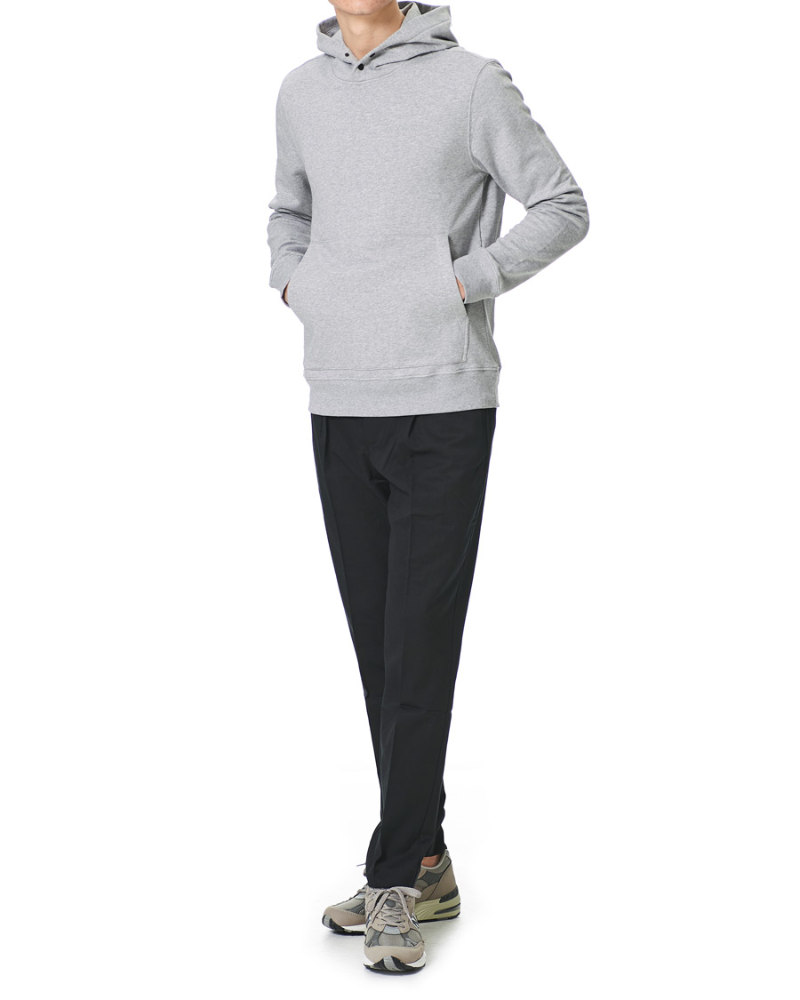 Herre | Trøjer | J.Lindeberg | Throw Button Sweat Hoodie Mid Grey Melange