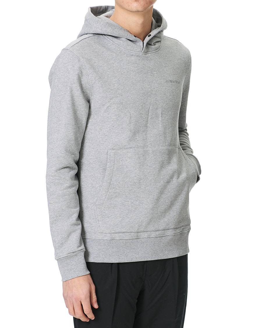 Herre | Trøjer | J.Lindeberg | Throw Button Sweat Hoodie Mid Grey Melange