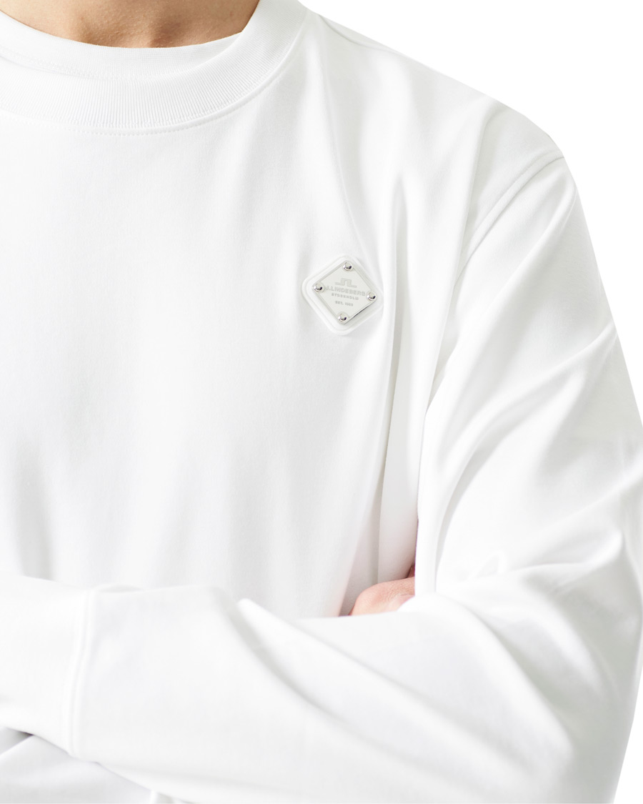 Herre | Trøjer | J.Lindeberg | Ivar Interlock Logo Sweatshirt White