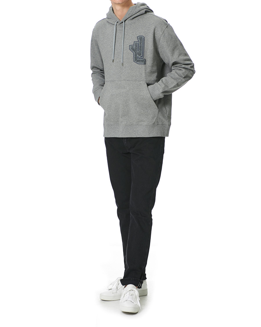 Herre | Trøjer | J.Lindeberg | Tony Patch Hoodie Mid Grey Melange