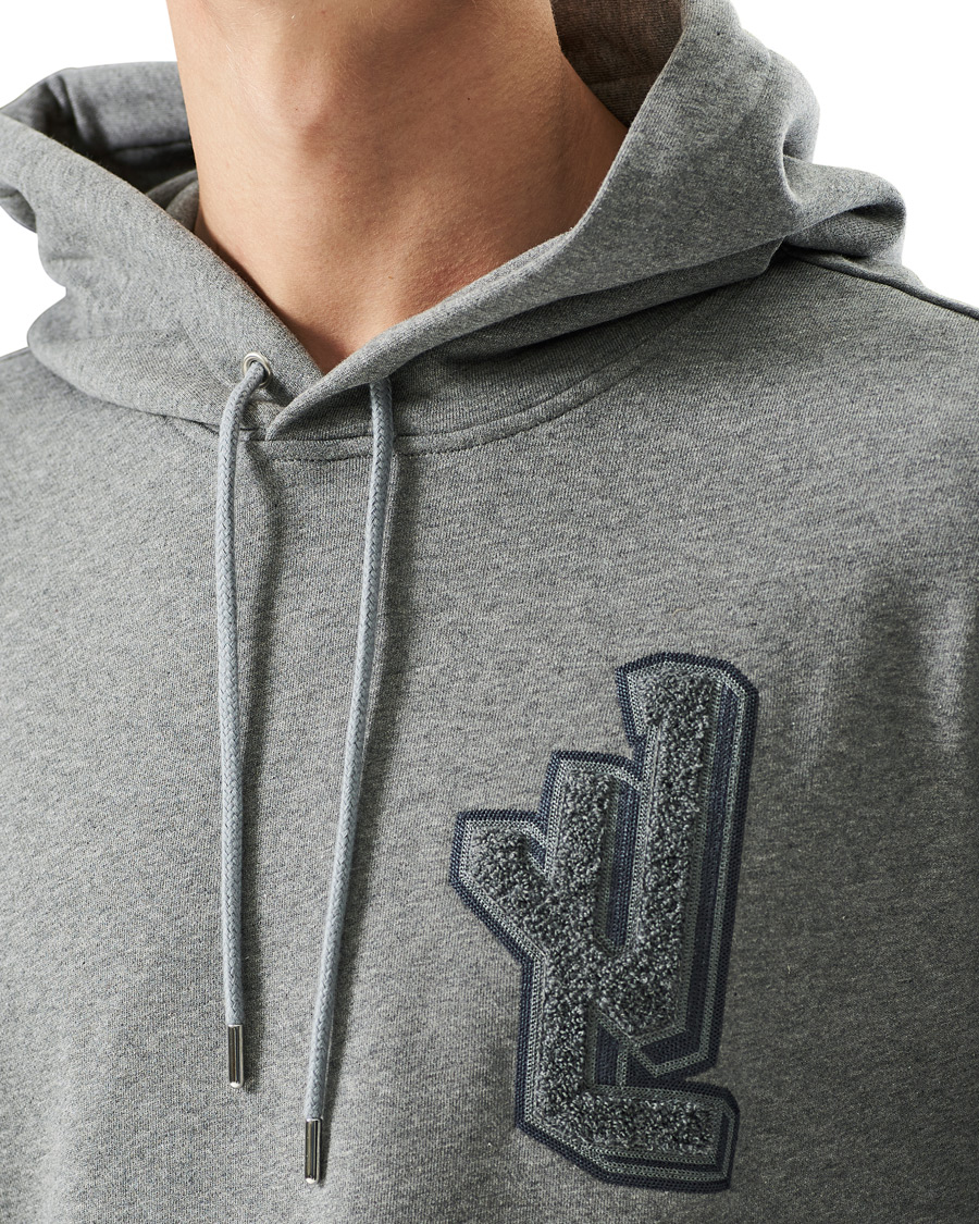 Herre | Trøjer | J.Lindeberg | Tony Patch Hoodie Mid Grey Melange
