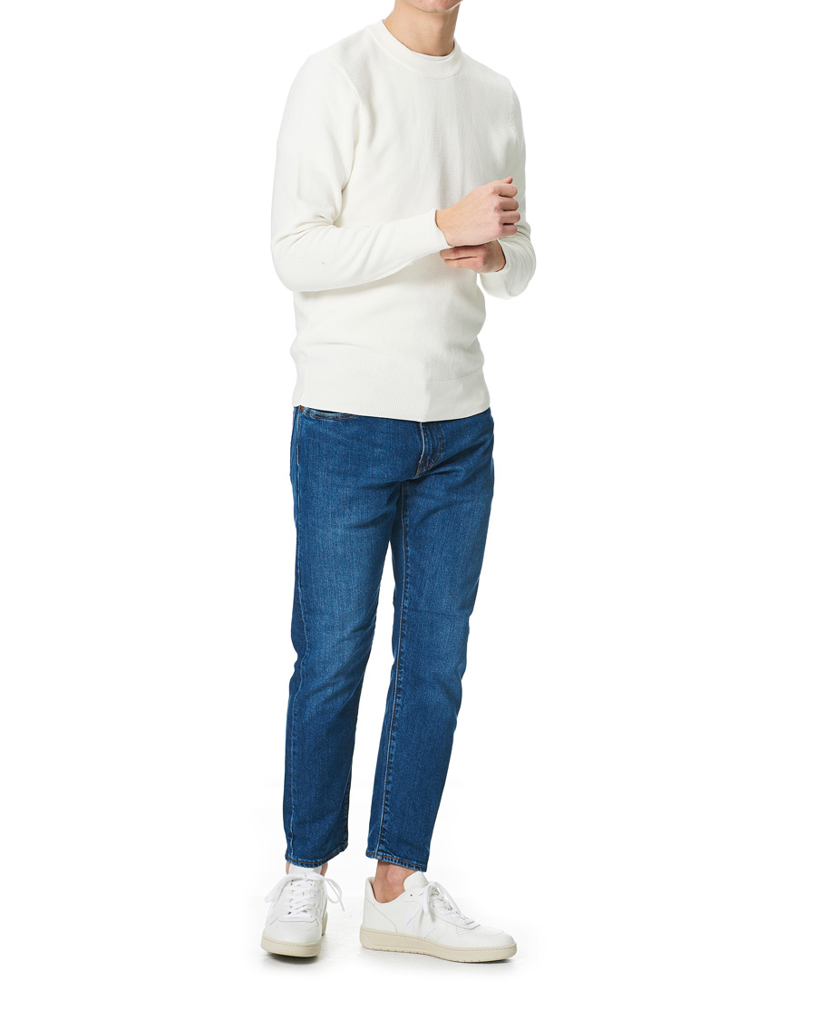 Herre | Trøjer | J.Lindeberg | Arthur Structure Organic Cotton Crew Neck Cloud White