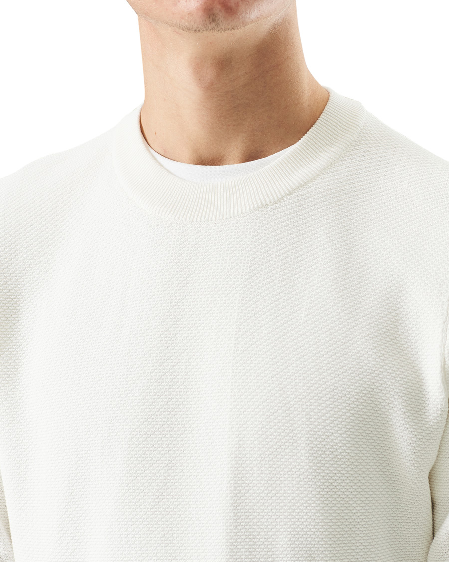 Herre | Trøjer | J.Lindeberg | Arthur Structure Organic Cotton Crew Neck Cloud White