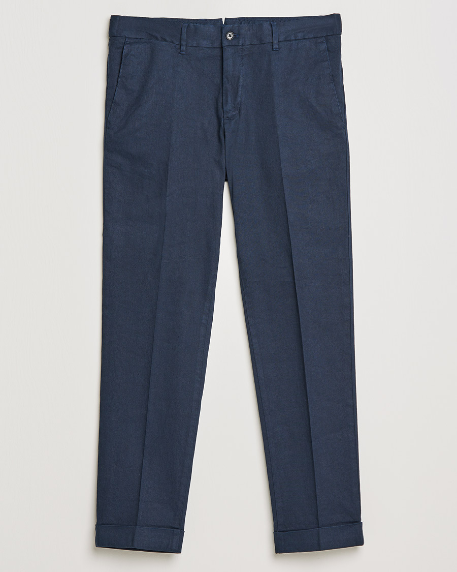 Herre | Bukser | J.Lindeberg | Grant Stretch Cotton/Linen Trousers Navy