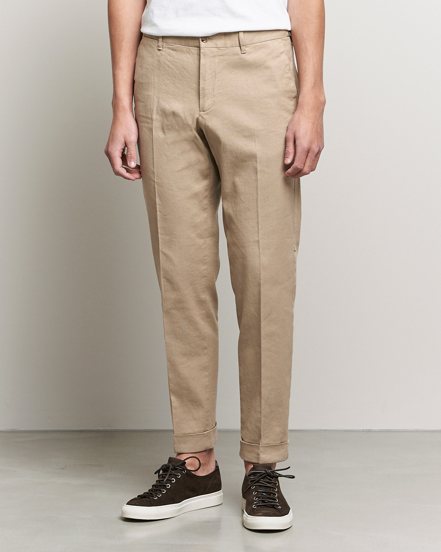 Herre | Bukser | J.Lindeberg | Grant Stretch Cotton/Linen Trousers Batique Khaki