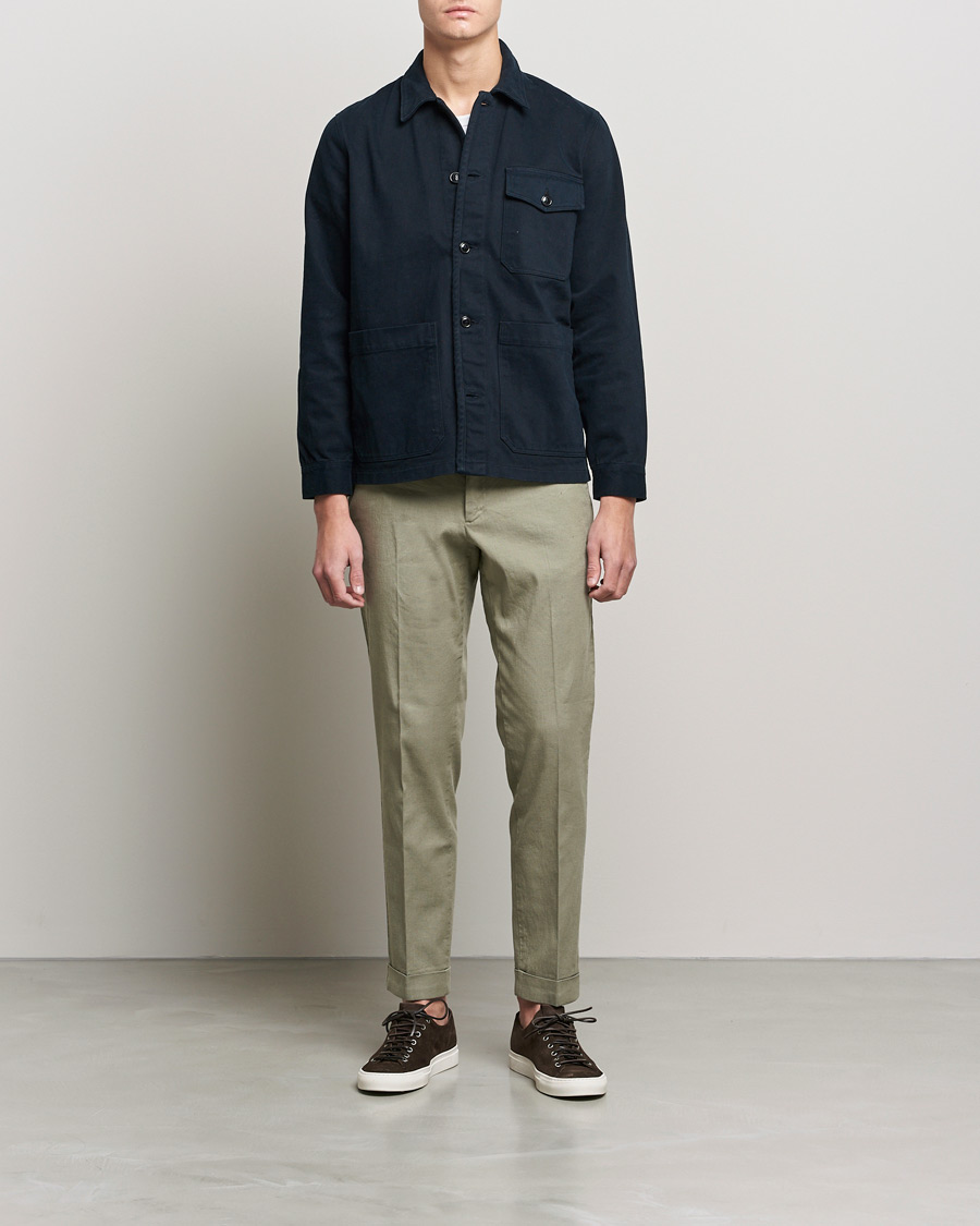 Herre | Bukser | J.Lindeberg | Grant Stretch Cotton/Linen Trousers Vetiver