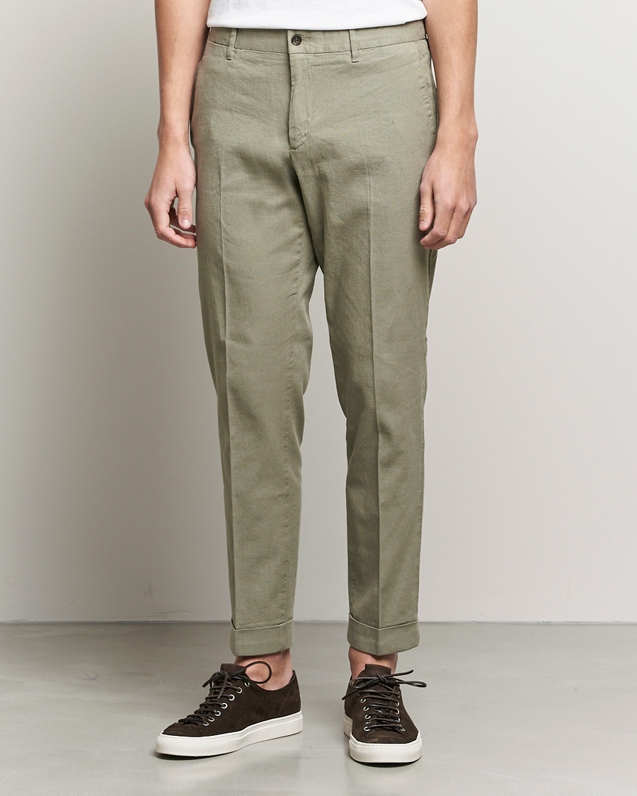 Herre | Bukser | J.Lindeberg | Grant Stretch Cotton/Linen Trousers Vetiver