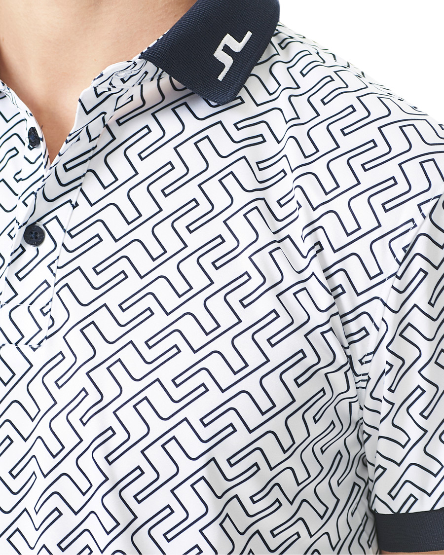 Herre | Polotrøjer | J.Lindeberg | Tour Tech Reg Fit Print Polo JL Navy Bridge Monogram