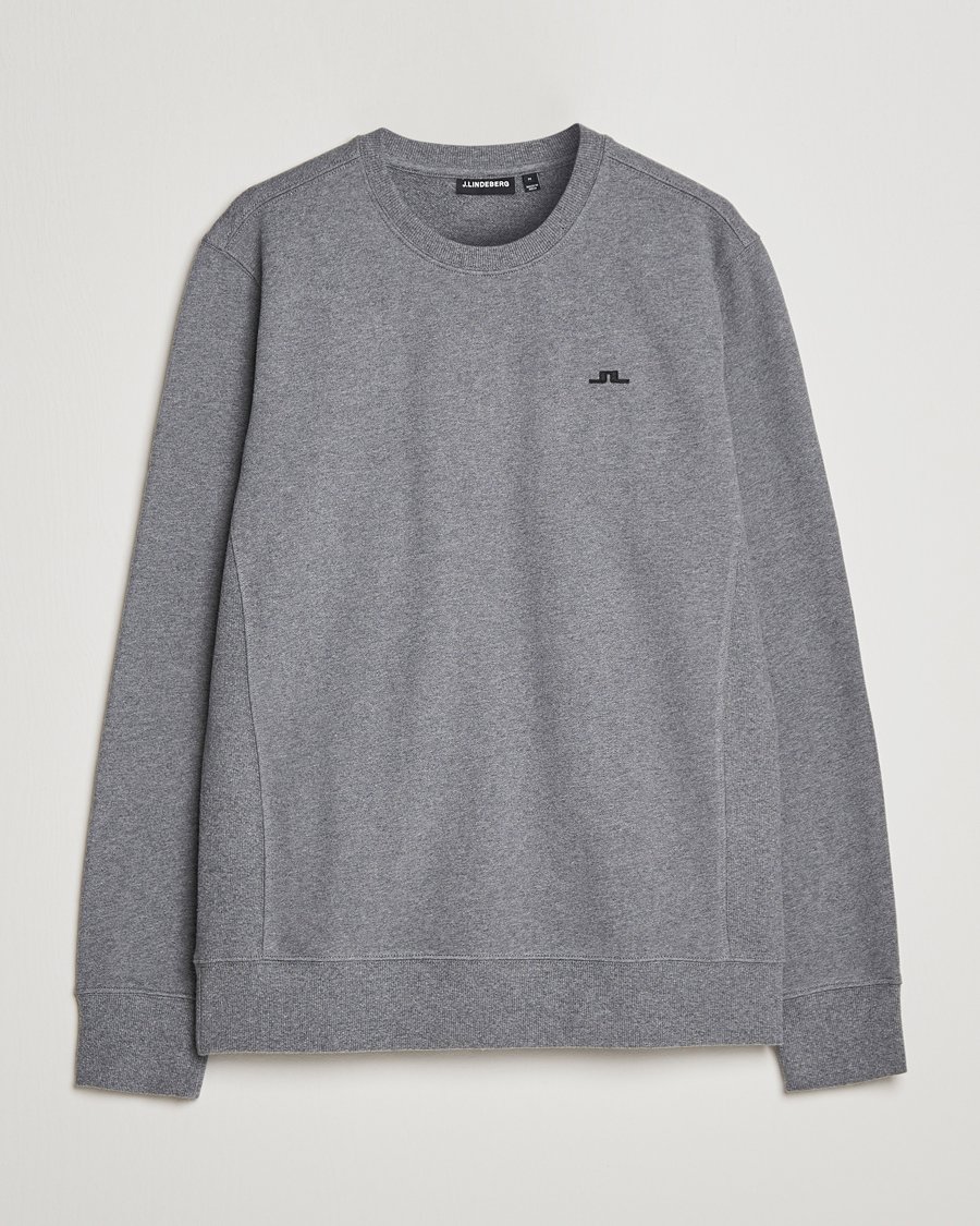 Herre | Trøjer | J.Lindeberg | Cal Crew Neck Sweat Grey Melange