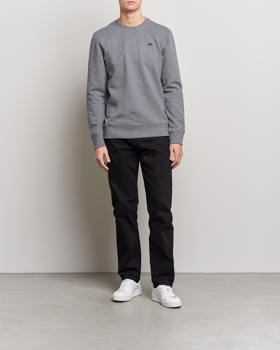 Herre | Trøjer | J.Lindeberg | Cal Crew Neck Sweat Grey Melange