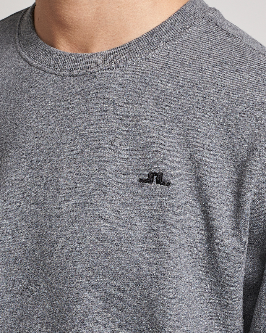 Herre | Trøjer | J.Lindeberg | Cal Crew Neck Sweat Grey Melange
