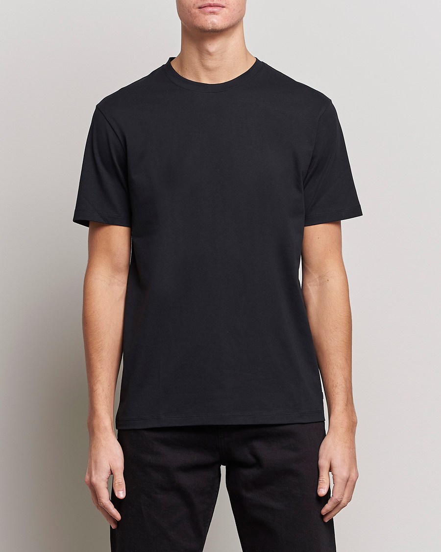 Herre | T-Shirts | J.Lindeberg | Sid Cotton Crew Neck Tee Black