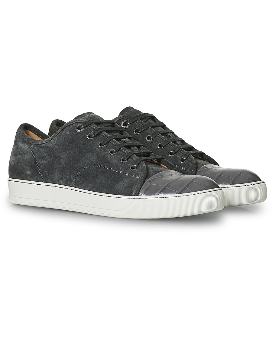 Herre | Lanvin Croc Cap Toe Sneaker Dark Grey | Lanvin | Croc Cap Toe Sneaker Dark Grey