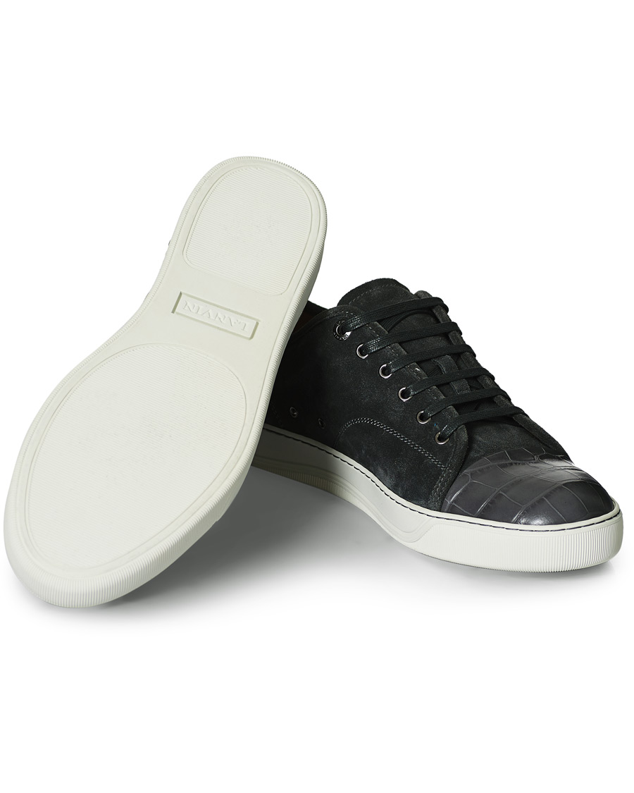 Herre | Lanvin Croc Cap Toe Sneaker Dark Grey | Lanvin | Croc Cap Toe Sneaker Dark Grey
