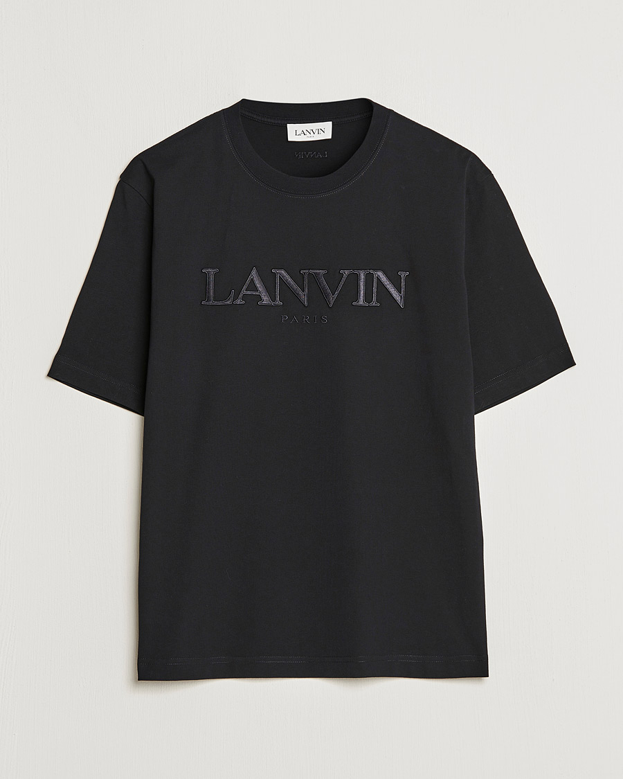 Herre | T-Shirts | Lanvin | Embroidered Tonal Logo T-Shirt Black